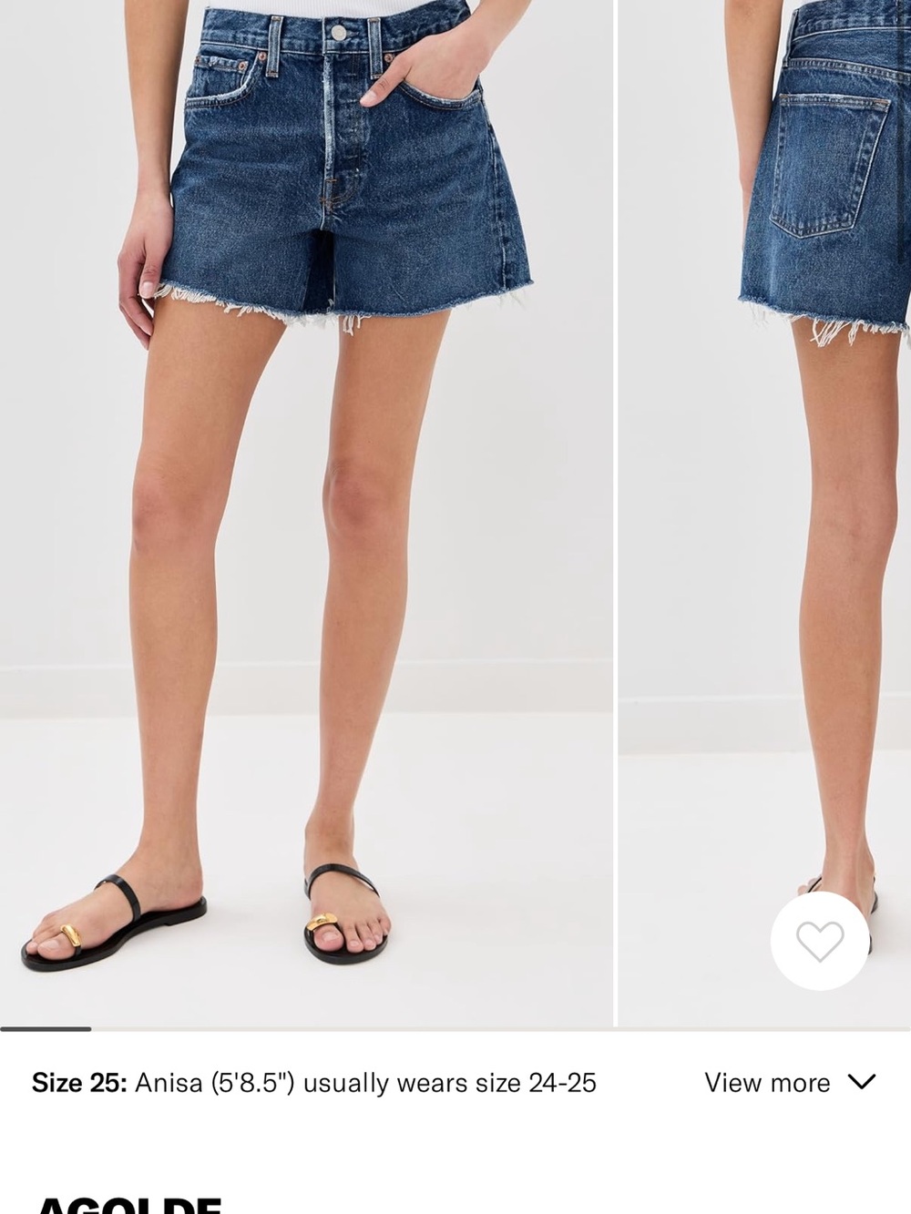 AGOLDE Parker Long Denim Short size 30